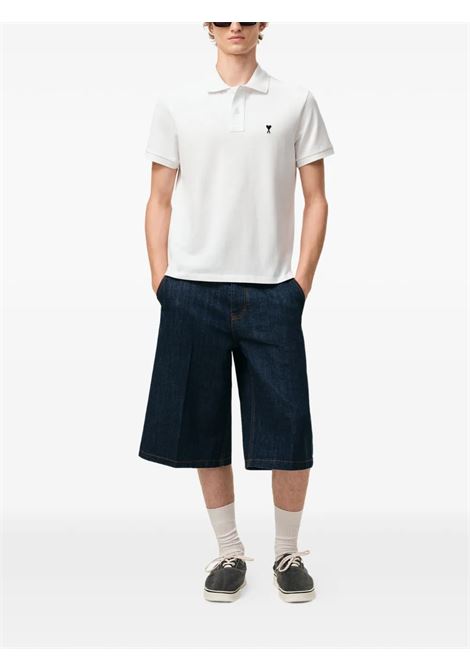 adc contrasted polo man white AMI PARIS | HPL411.760100